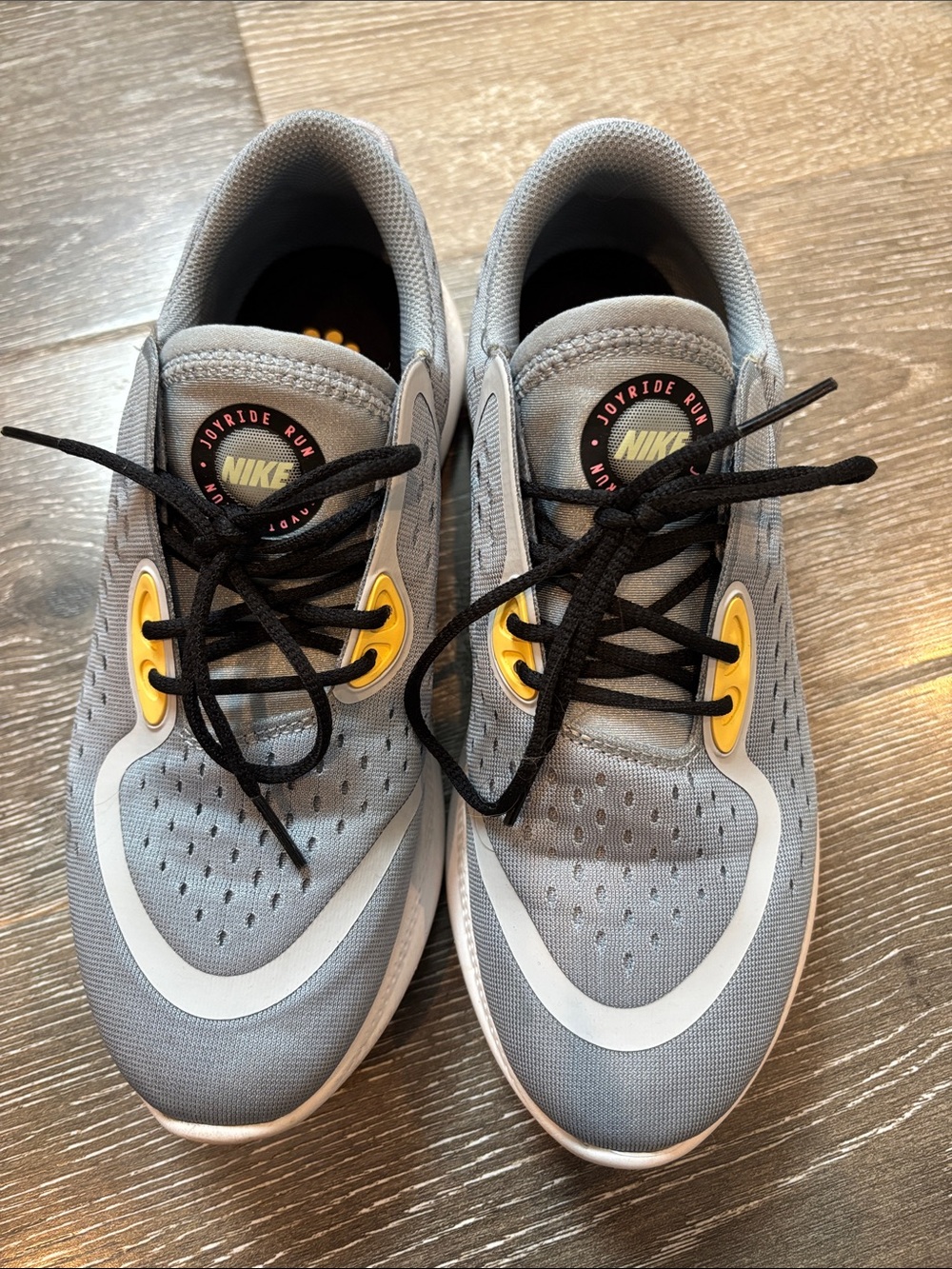 Nike Grey and Yellow Joy Ride Running Sneakers